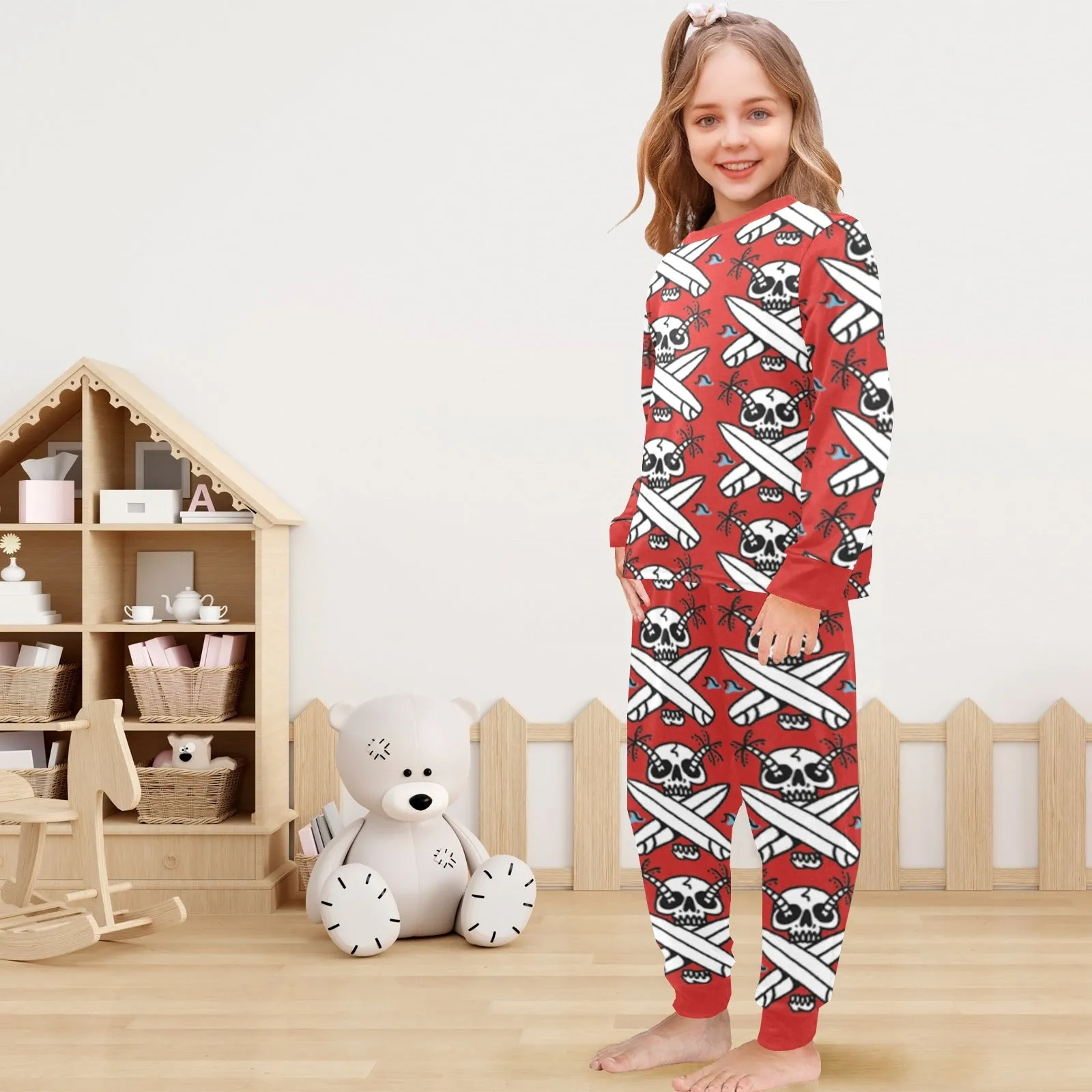 Little Girls' Crew Neck Long Pajama Set