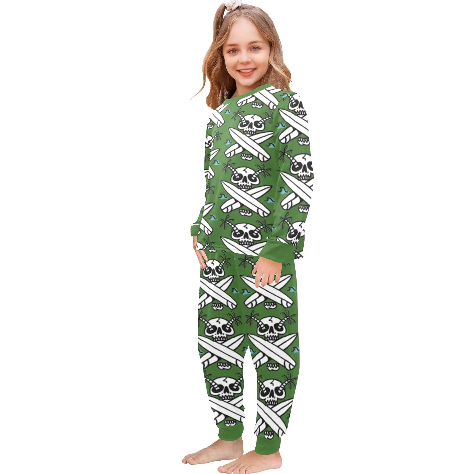 Little Girls' Crew Neck Long Pajama Set