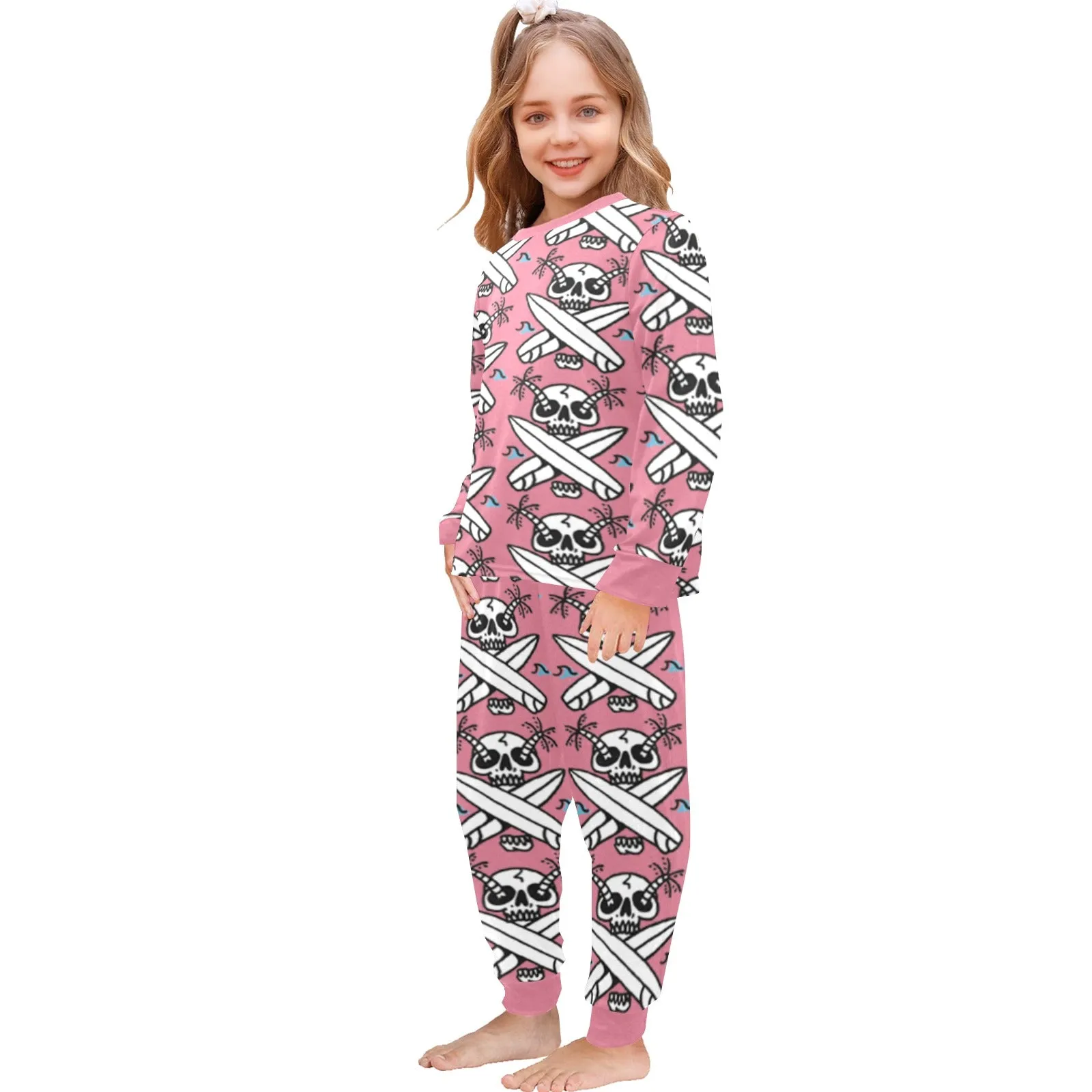 Little Girls' Crew Neck Long Pajama Set