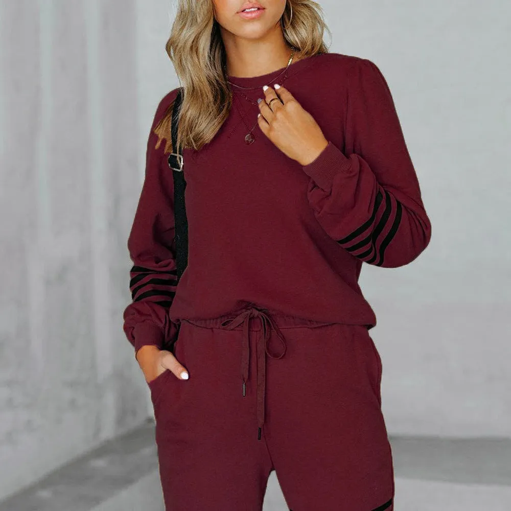 Long Sleeve And Pants Set with Tie Waist