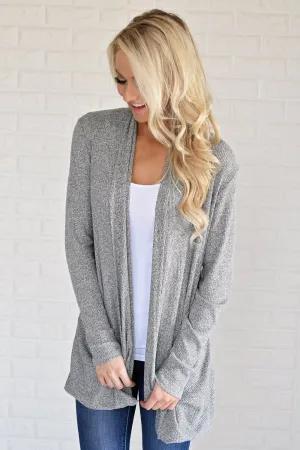 Long Sleeve Charcoal Cardigan