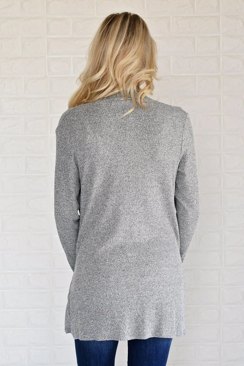 Long Sleeve Charcoal Cardigan