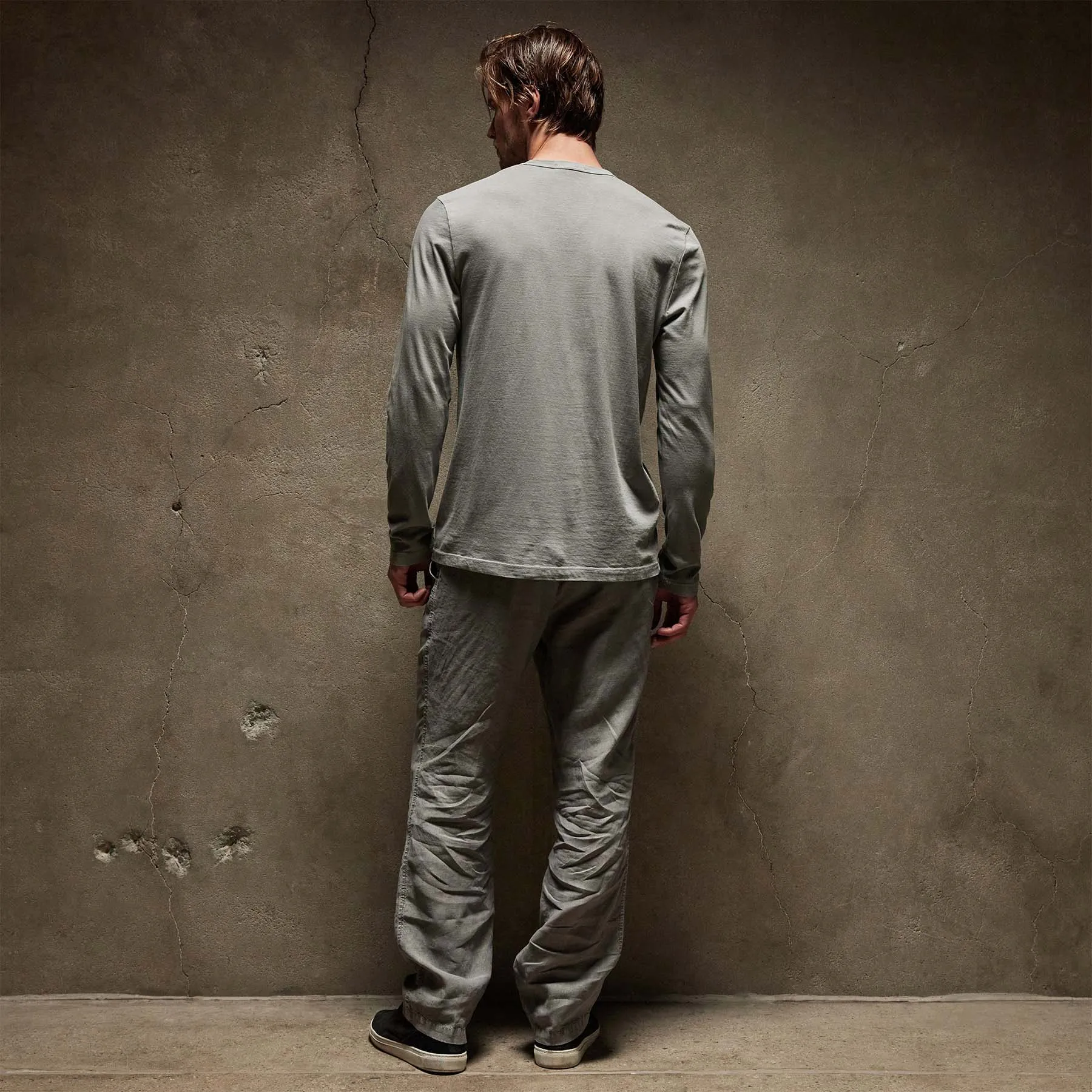 Long Sleeve Crew Neck - Silver Grey Pigment