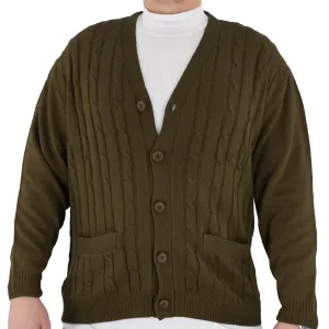 Lord Daniel Mocha Heather Cable Cardigan - 9306-42