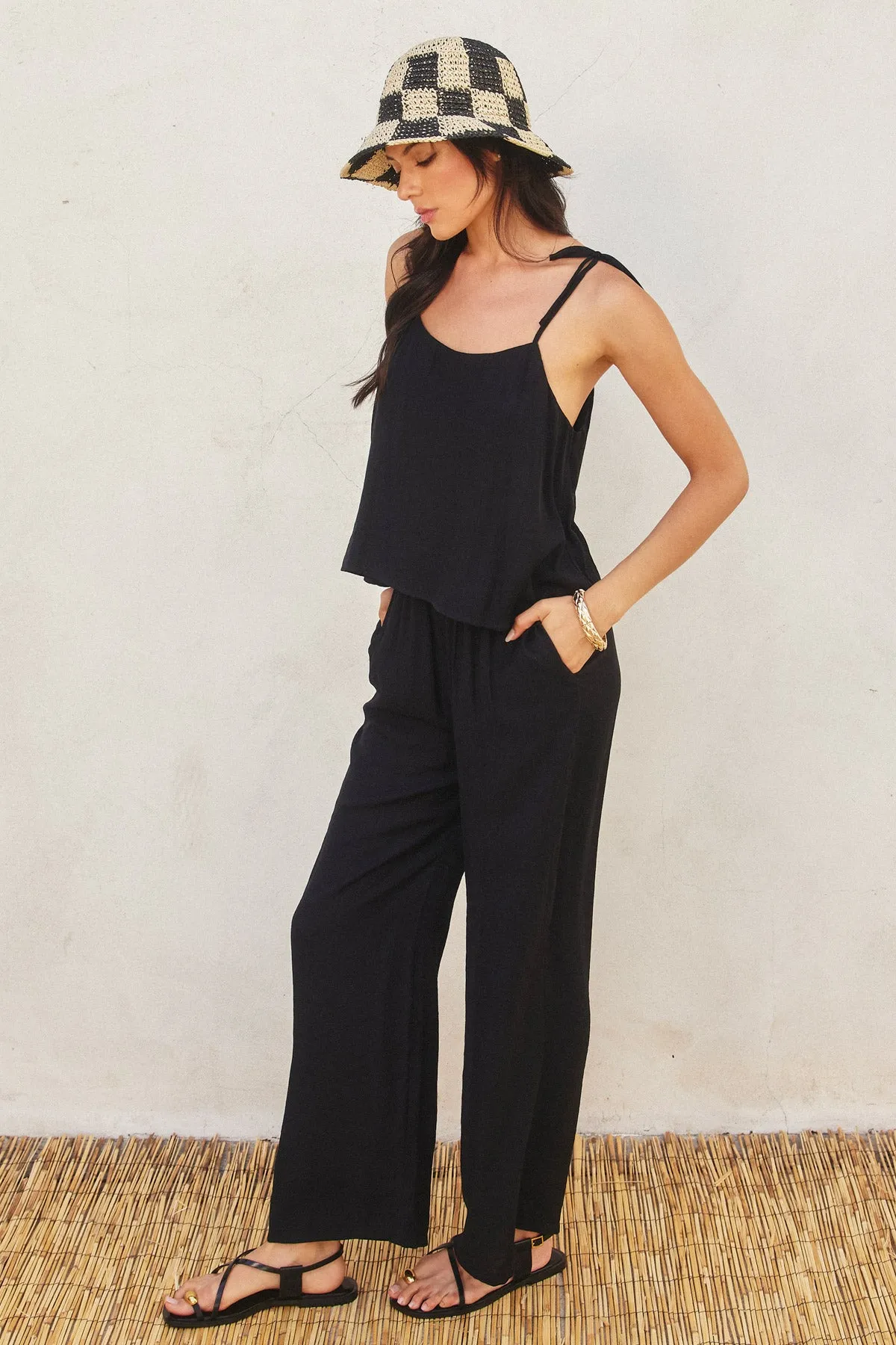 Loren Tie Shoulder Boxy Cami Top