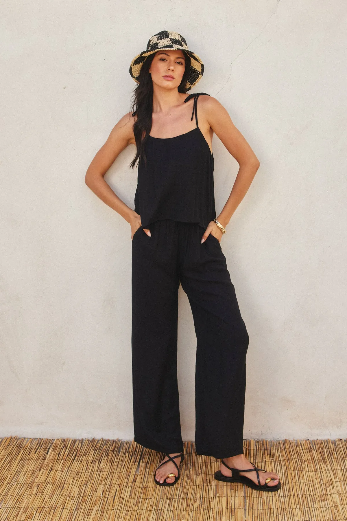Loren Tie Shoulder Boxy Cami Top