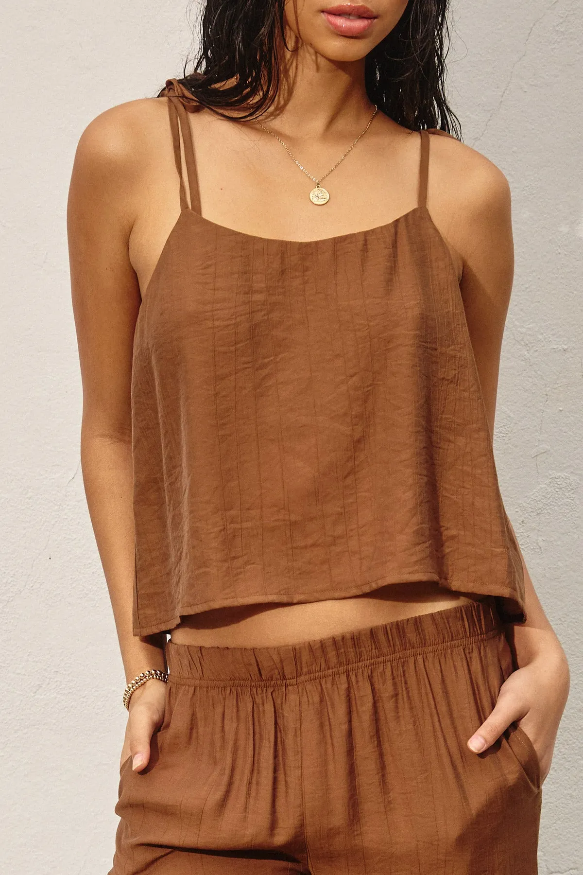 Loren Tie Shoulder Boxy Cami Top