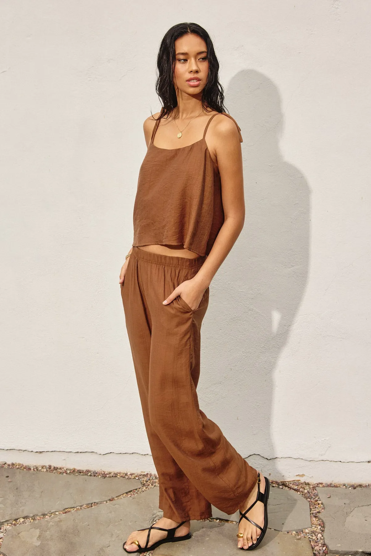 Loren Tie Shoulder Boxy Cami Top