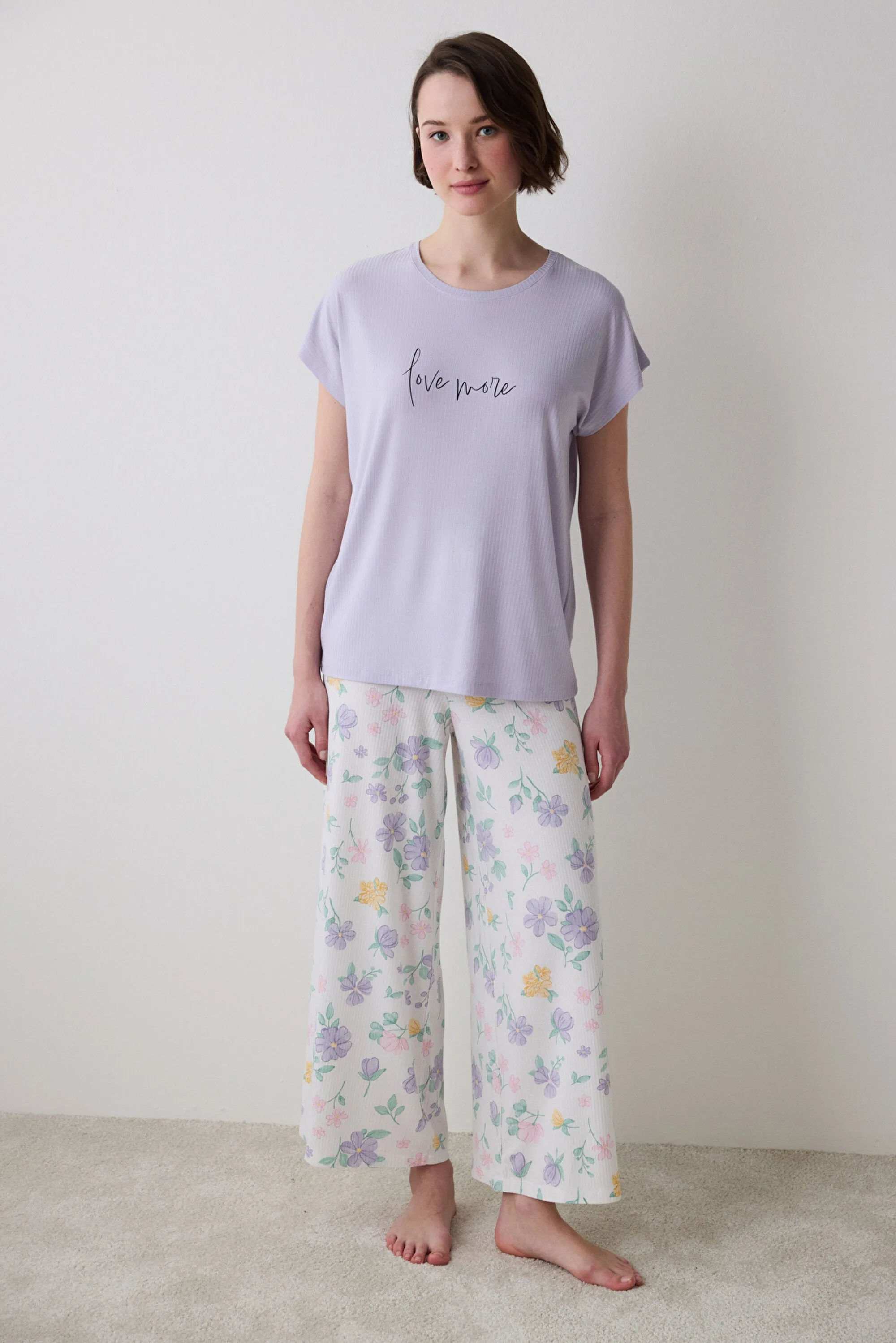 Love More Printed Pant Multi Colour PJ Bottom