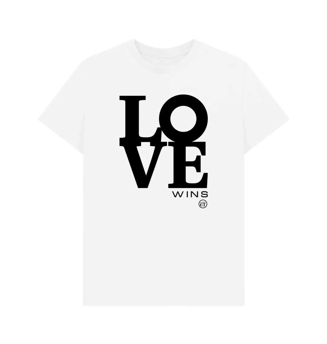 Loved Up. 100% organic tee.  White, Pink, Oat, Mustard.   Free UK post