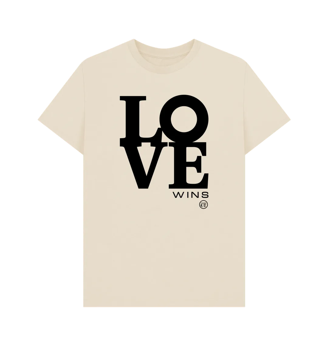 Loved Up. 100% organic tee.  White, Pink, Oat, Mustard.   Free UK post