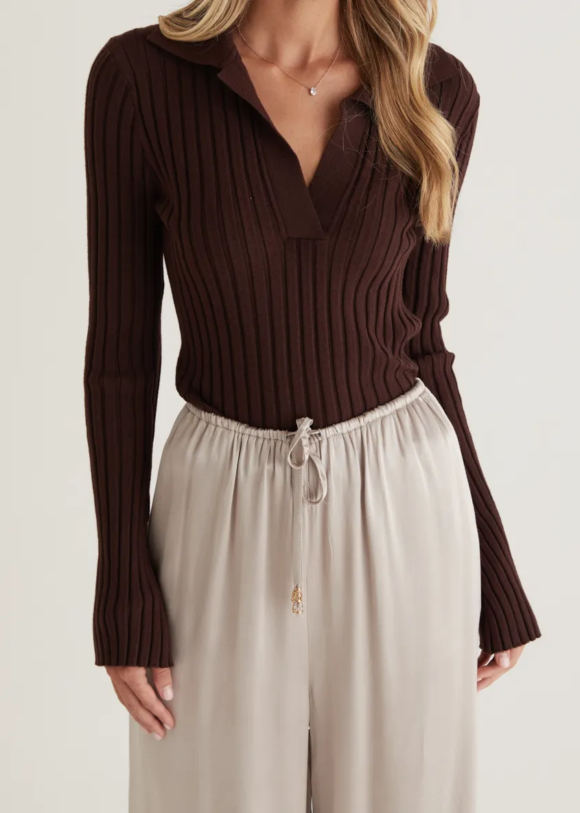 Lucie Knit Top - Chocolate