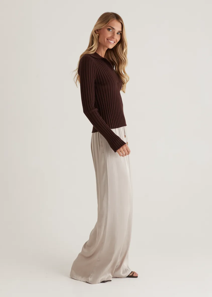 Lucie Knit Top - Chocolate