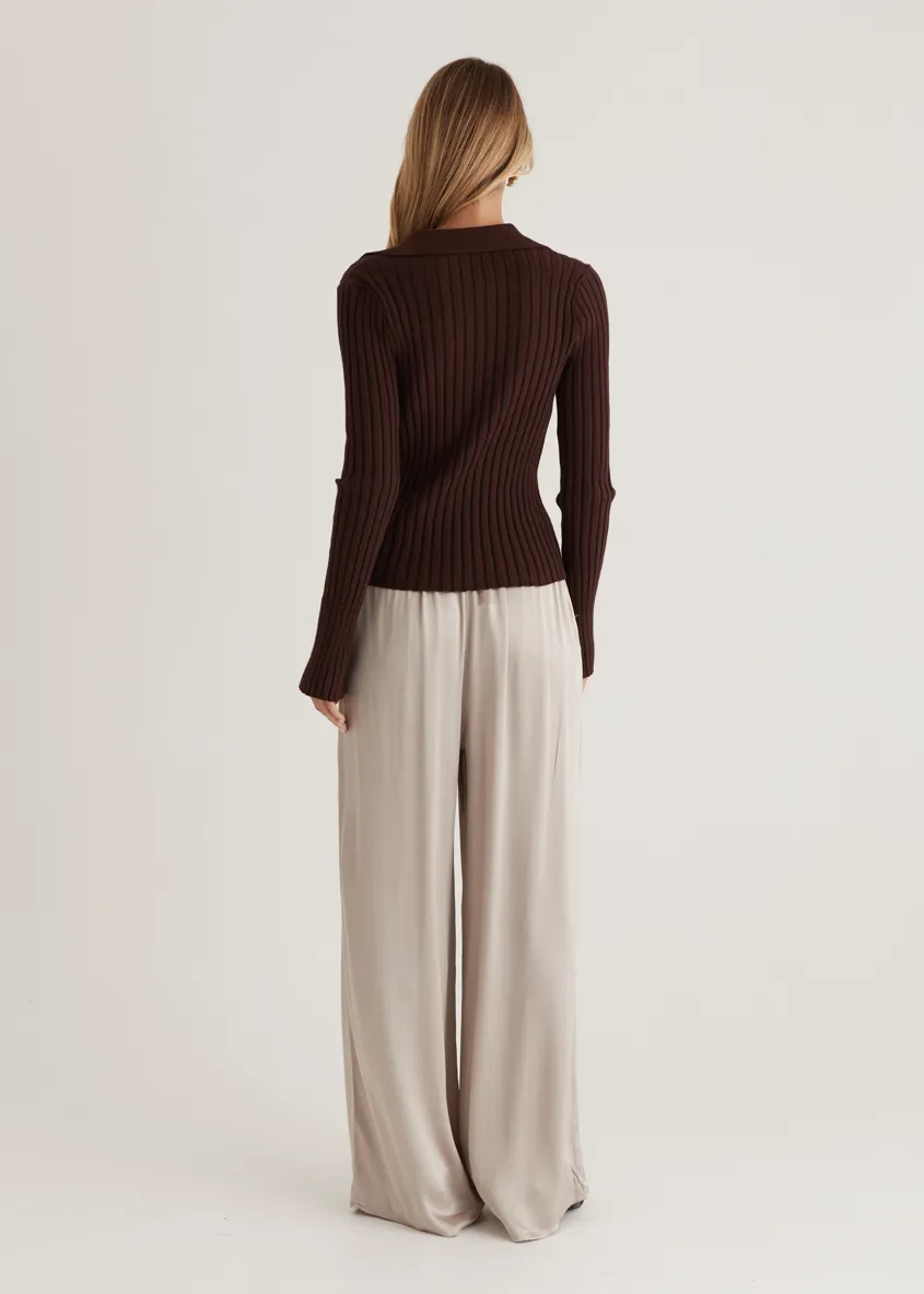 Lucie Knit Top - Chocolate