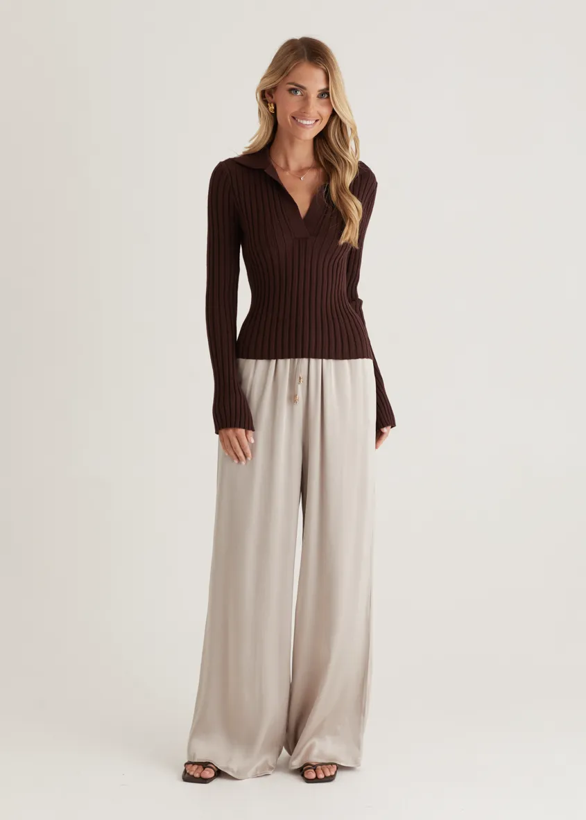 Lucie Knit Top - Chocolate