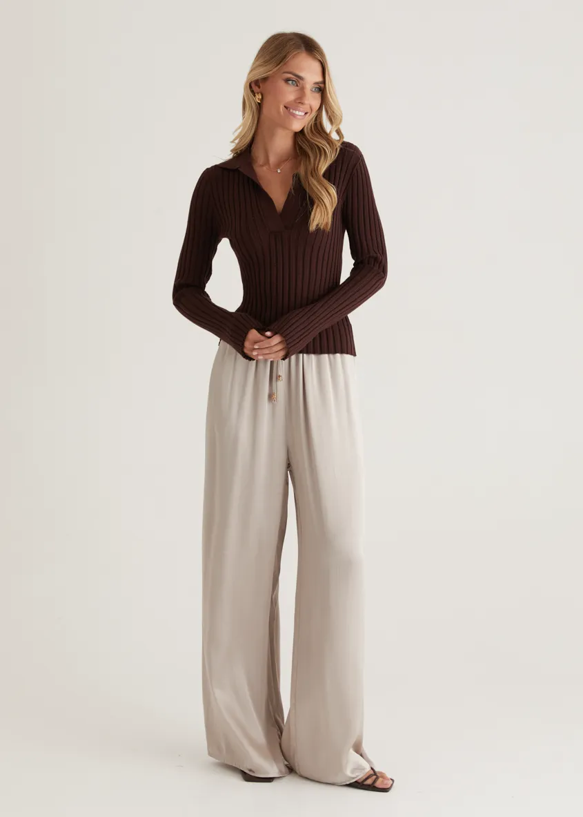 Lucie Knit Top - Chocolate