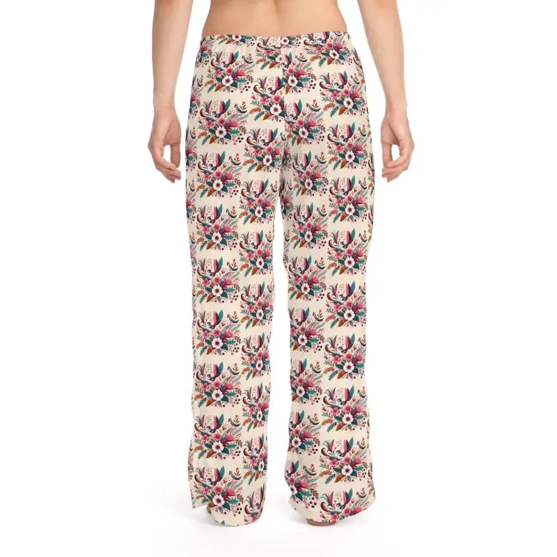 Luxury Chic Pajama Pants with Abstract Floral Pattern