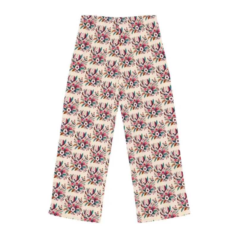 Luxury Chic Pajama Pants with Abstract Floral Pattern