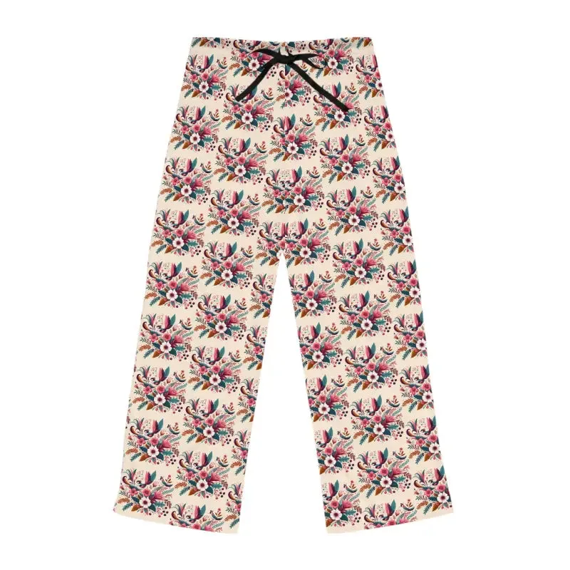 Luxury Chic Pajama Pants with Abstract Floral Pattern