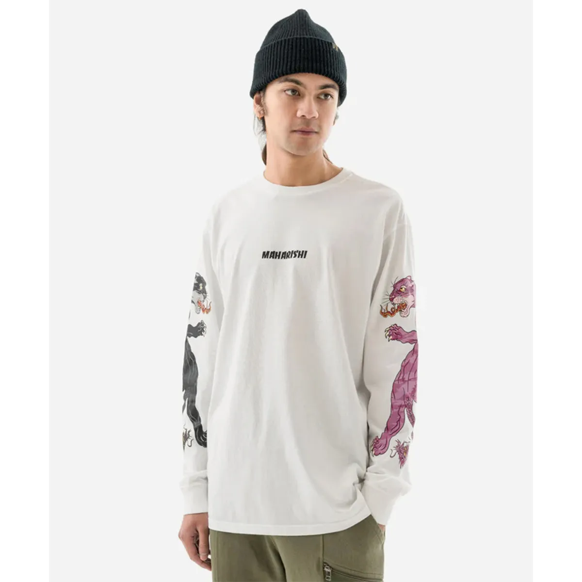 Maharishi Duality  Panther L/S T-Shirt White