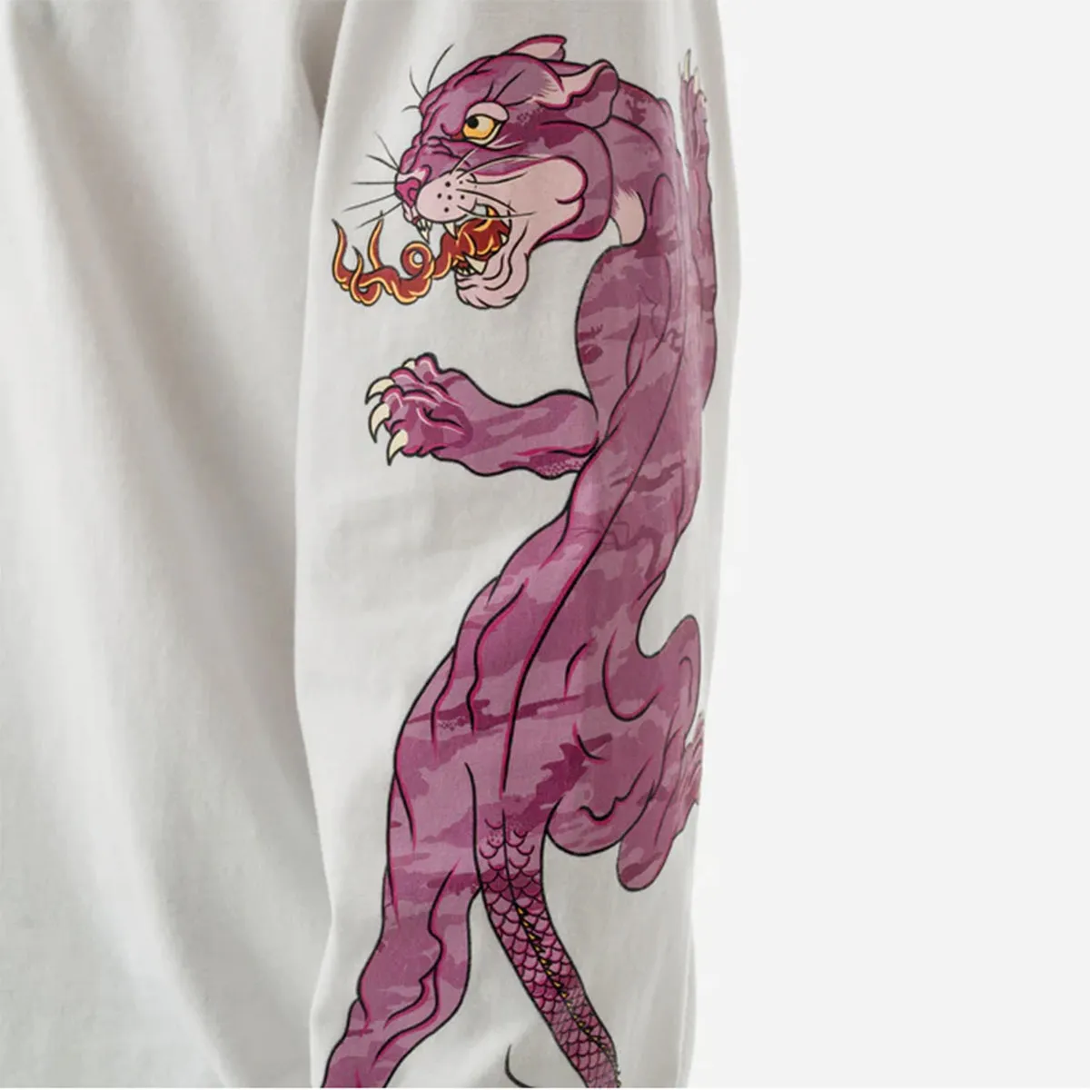 Maharishi Duality  Panther L/S T-Shirt White