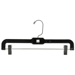 Mainetti 5131 Clear Plastic Hangers With 360 Swivel Metal Hook And  Sturdy Metal Non-Slip Padded Clips, Great for Pants/Skirts/Slacks/Bottoms, 14 Inch (Pack Of 10)