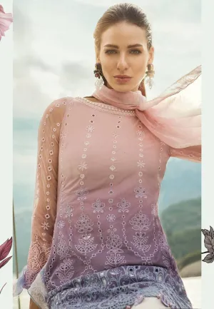 Maria b. Summer 2019 Cotton-Lawn Pink-Purple Embroidery Suit