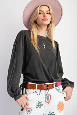 Maxine Black Washed Top