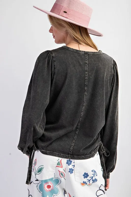 Maxine Black Washed Top