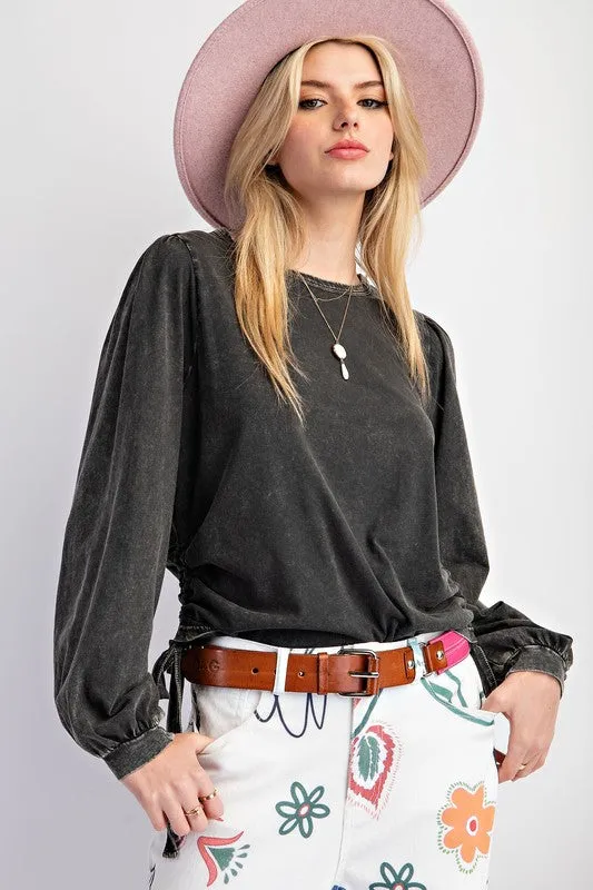 Maxine Black Washed Top
