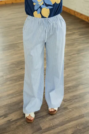 MCKENNA STRIPED COTTON DRAWSTRING PANTS