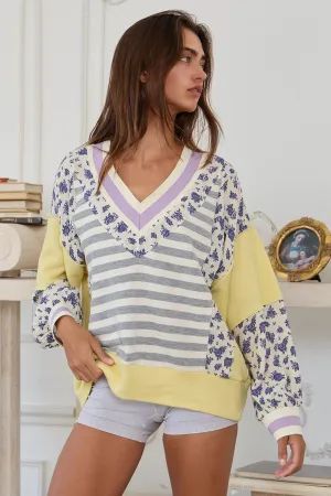 Melanie Mixed Print Top