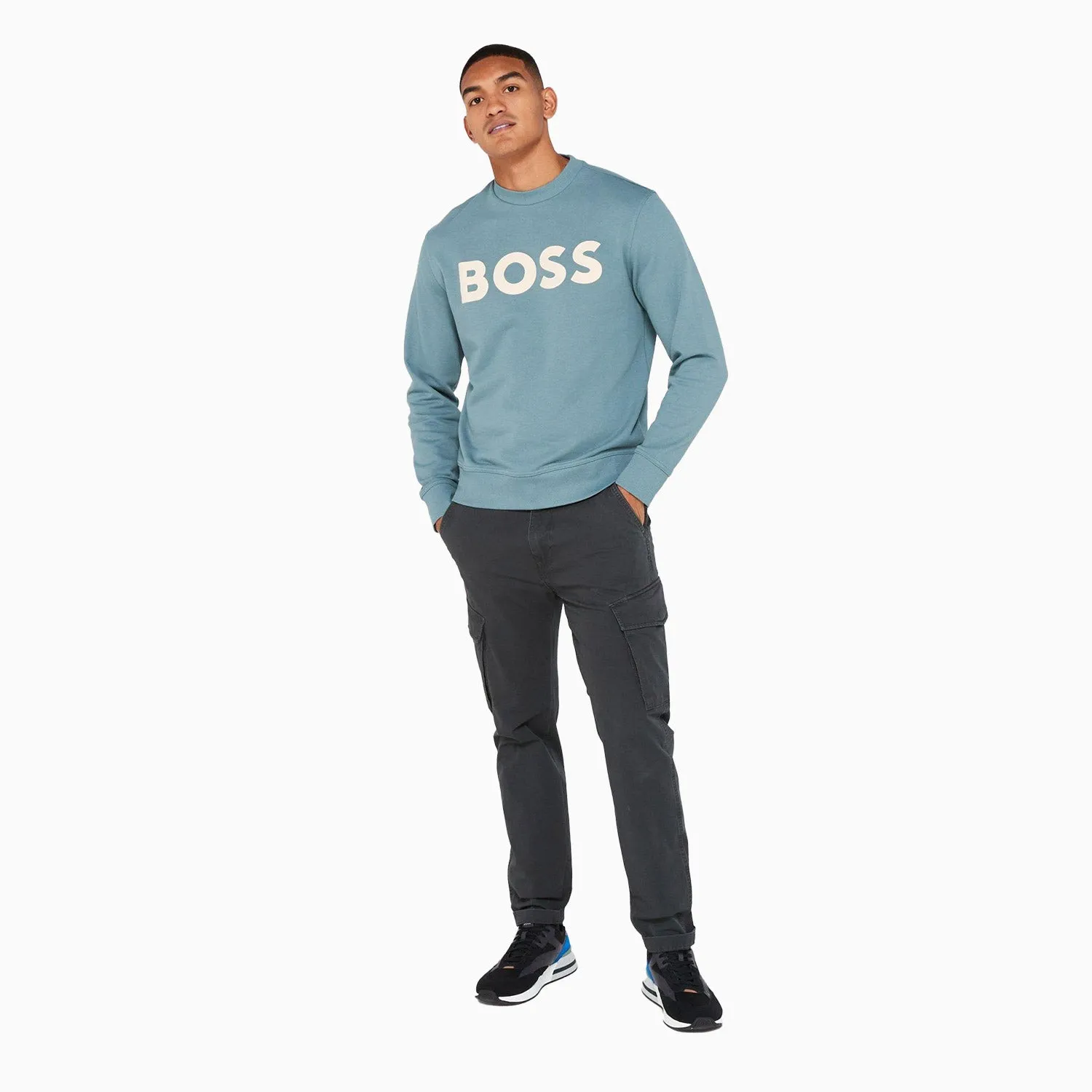 Men's Relaxed-Fit Cotton-Terry Sweatshirt With Rubber Print Logo