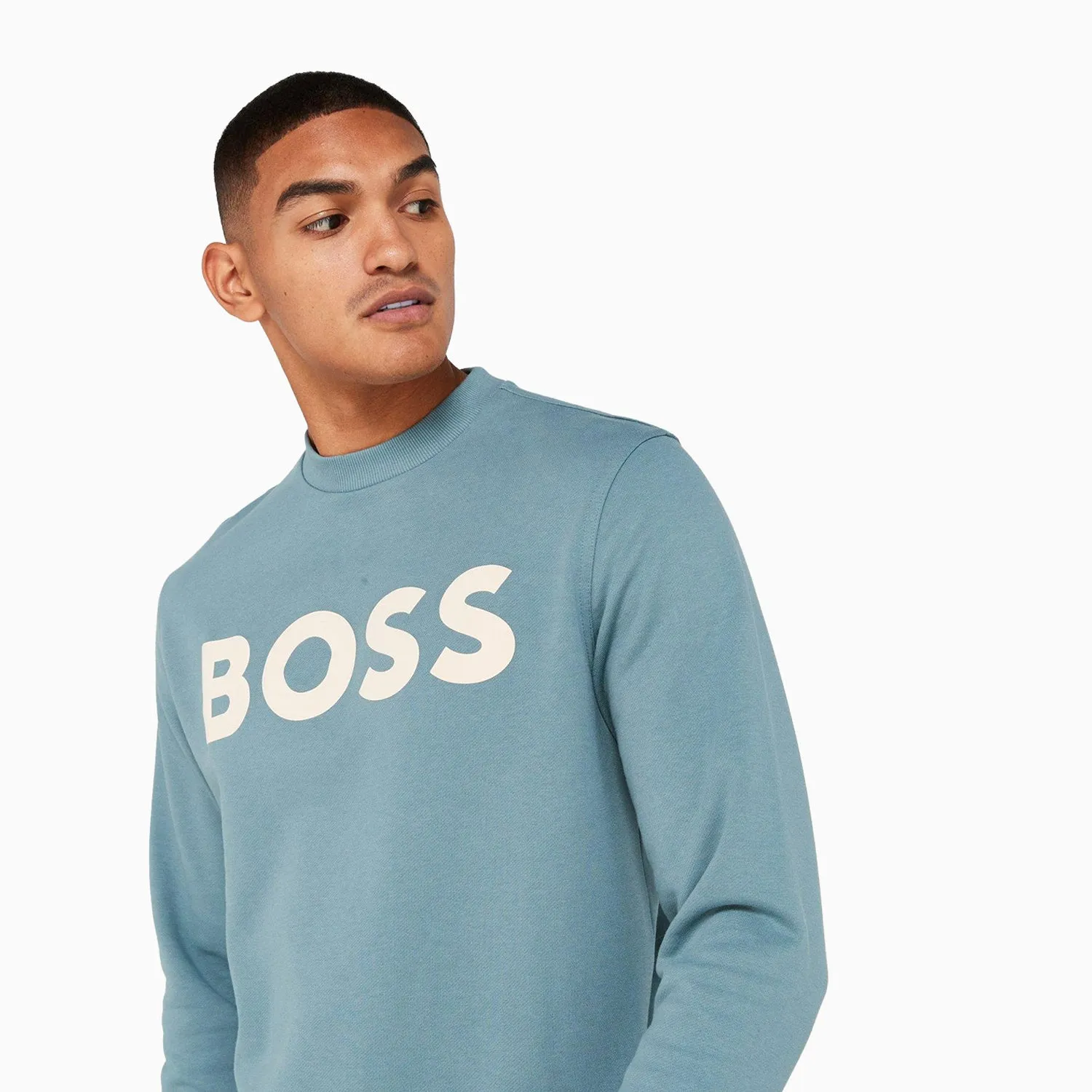 Men's Relaxed-Fit Cotton-Terry Sweatshirt With Rubber Print Logo