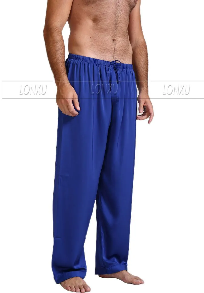 Mens Silk Satin Pajamas Pyjamas Pants Lounge Pants Sleep Bottoms