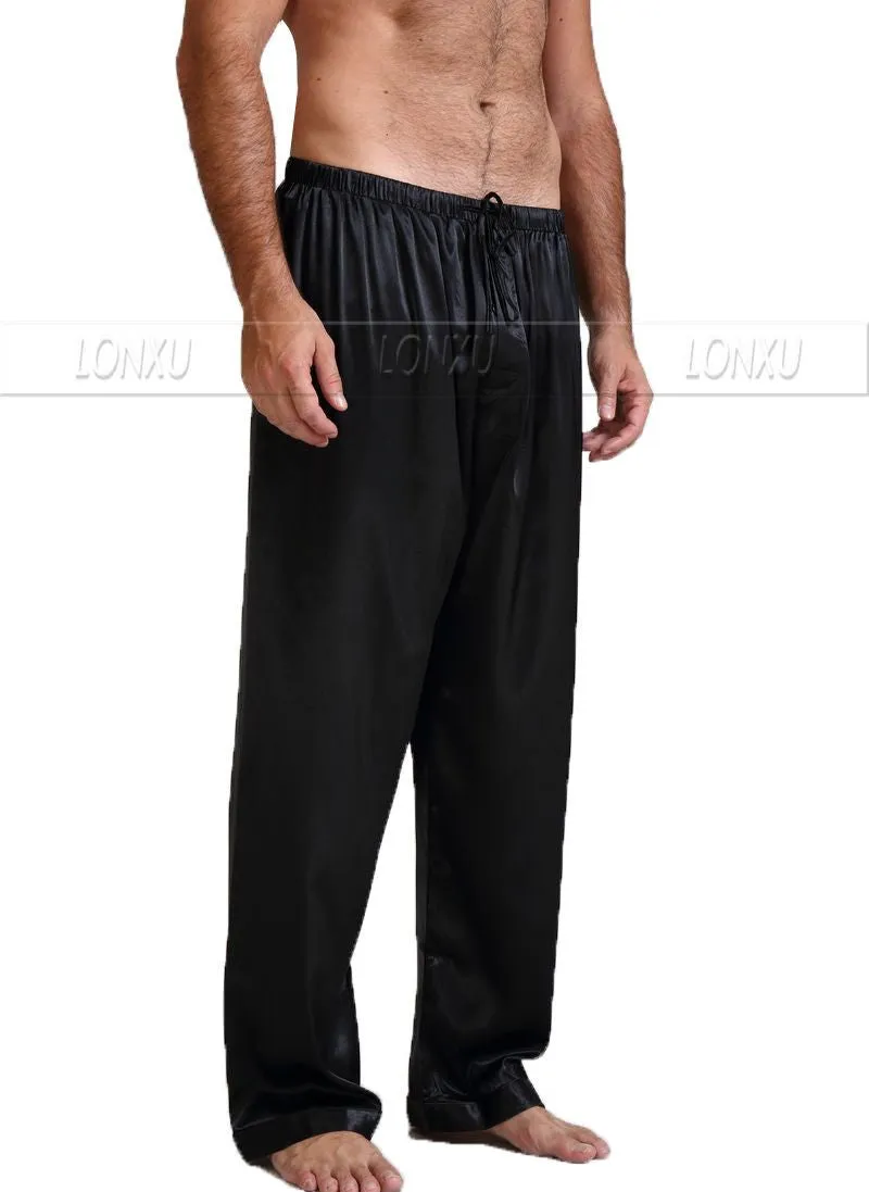 Mens Silk Satin Pajamas Pyjamas Pants Lounge Pants Sleep Bottoms
