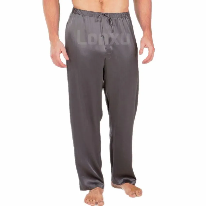 Mens Silk Satin Pajamas Pyjamas Pants Lounge Pants Sleep Bottoms