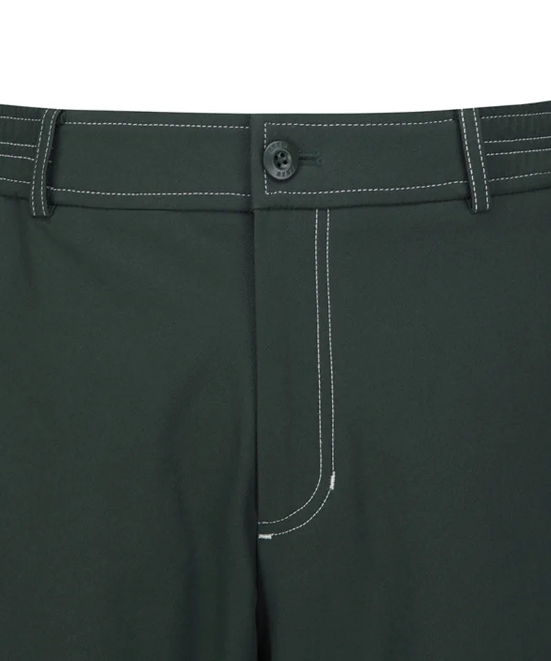 Men's Stitch Point Straight Long Pants - Green