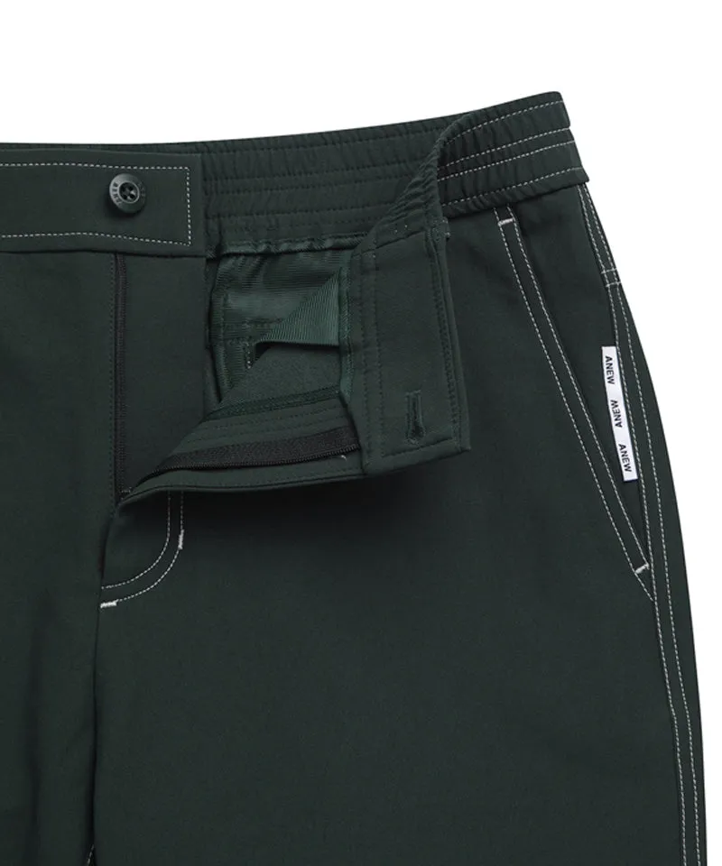 Men's Stitch Point Straight Long Pants - Green