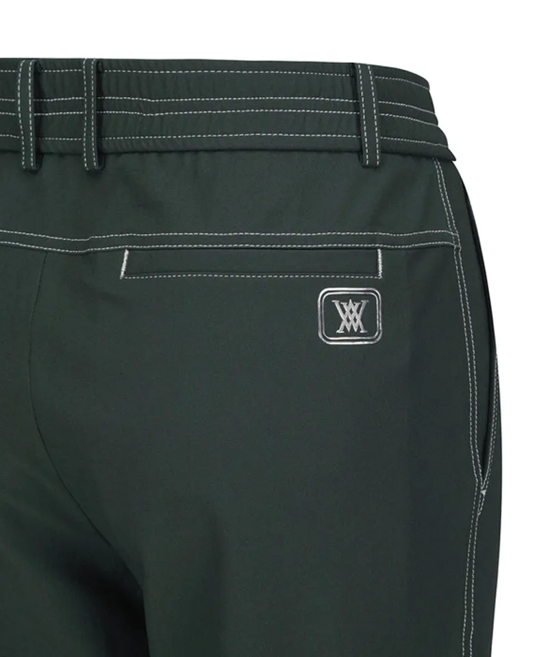 Men's Stitch Point Straight Long Pants - Green