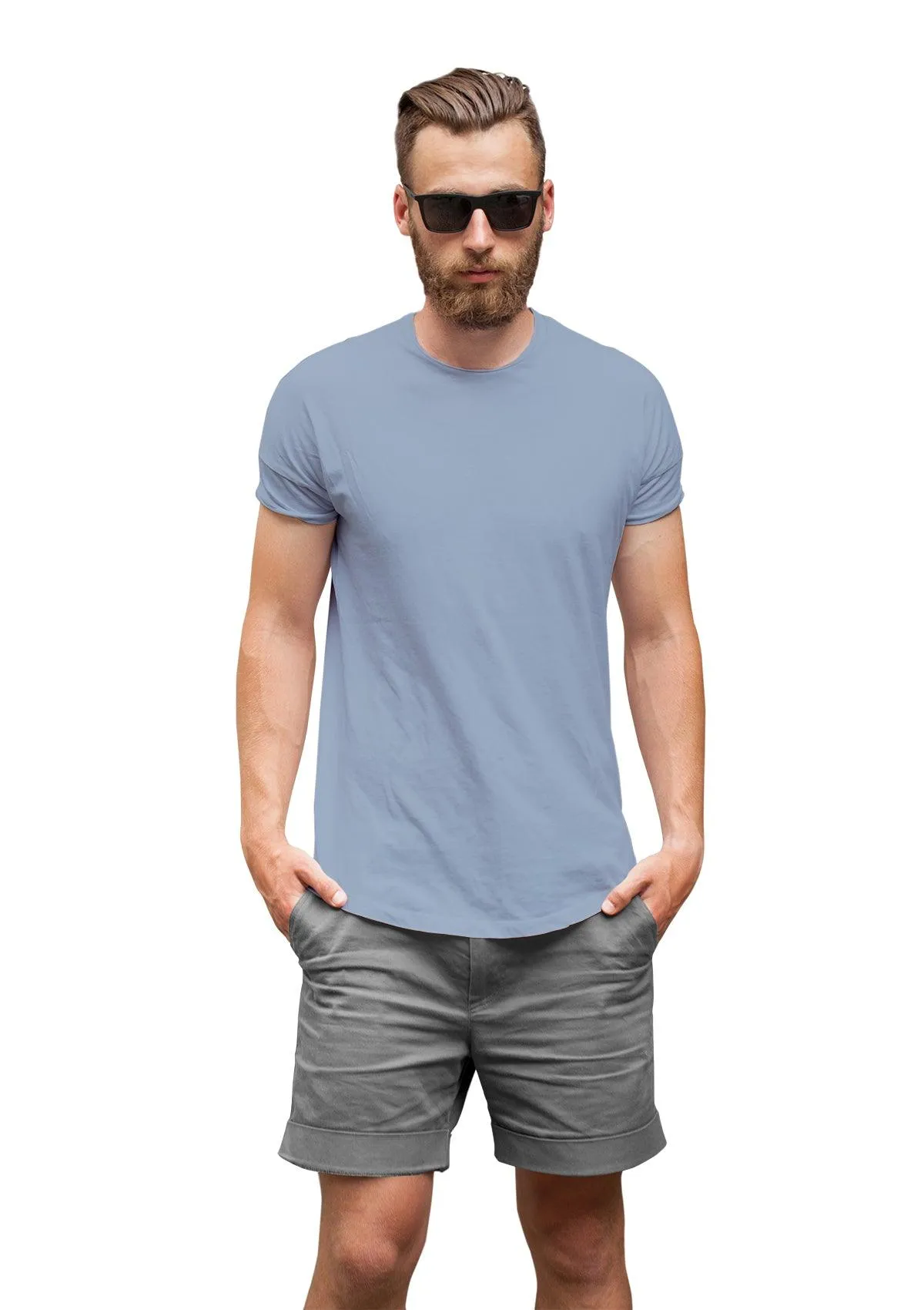 Mens T-Shirts Short Sleeve Crew Neck Multi Blue 3 Pack