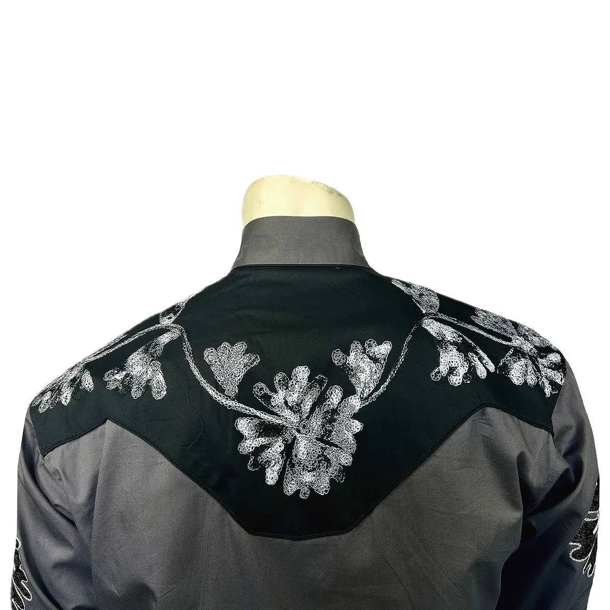 Men's Vintage Western Shirt Collection: Rockmount Fancy 2 Tone Grey