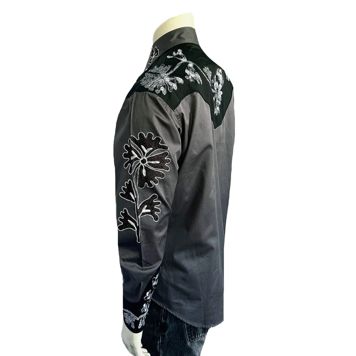 Men's Vintage Western Shirt Collection: Rockmount Fancy 2 Tone Grey