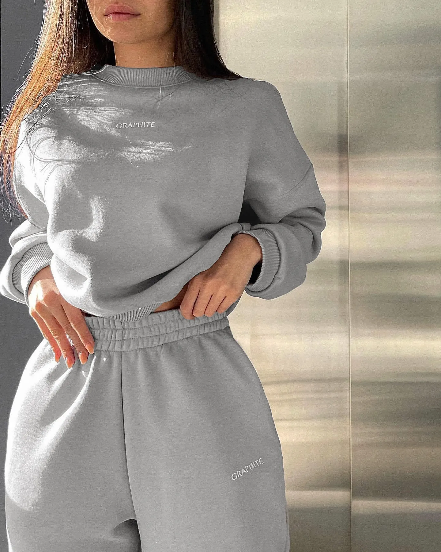 Minimalist Casual Hoodie and Jogger Pants Two-Piece Set