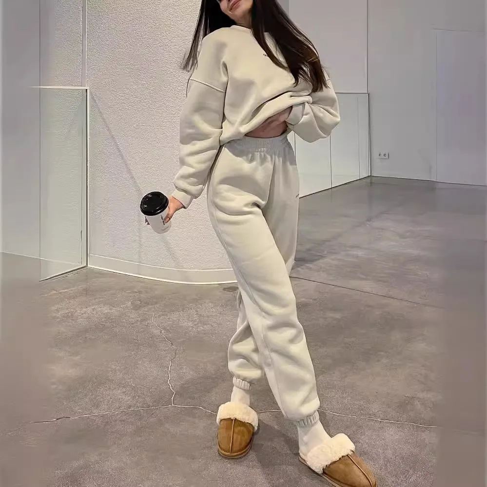 Minimalist Casual Hoodie and Jogger Pants Two-Piece Set