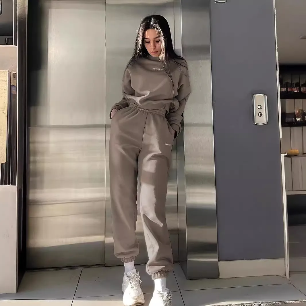 Minimalist Casual Hoodie and Jogger Pants Two-Piece Set