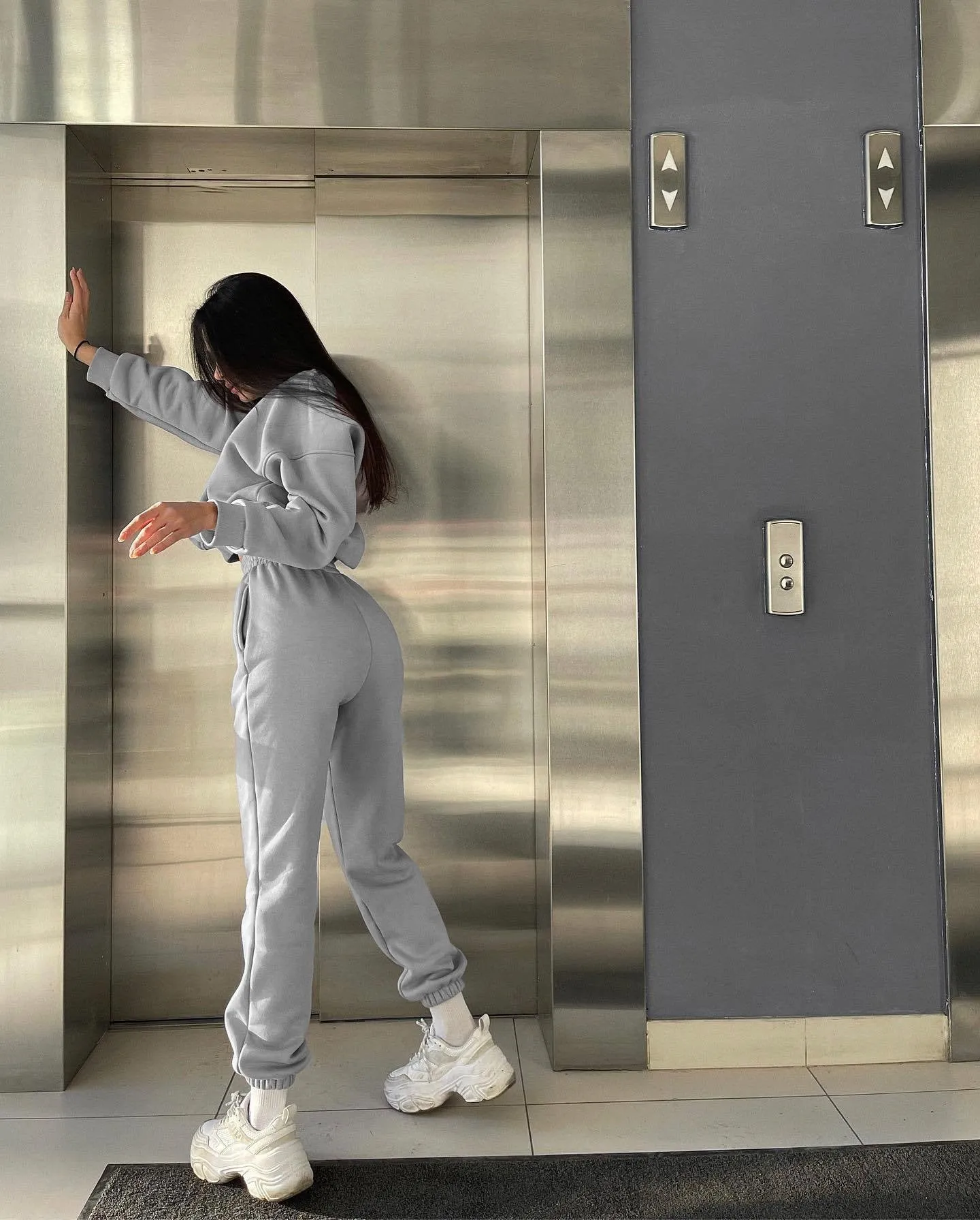 Minimalist Casual Hoodie and Jogger Pants Two-Piece Set