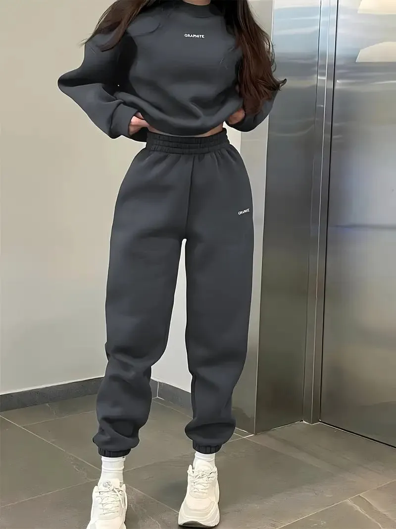Minimalist Casual Hoodie and Jogger Pants Two-Piece Set