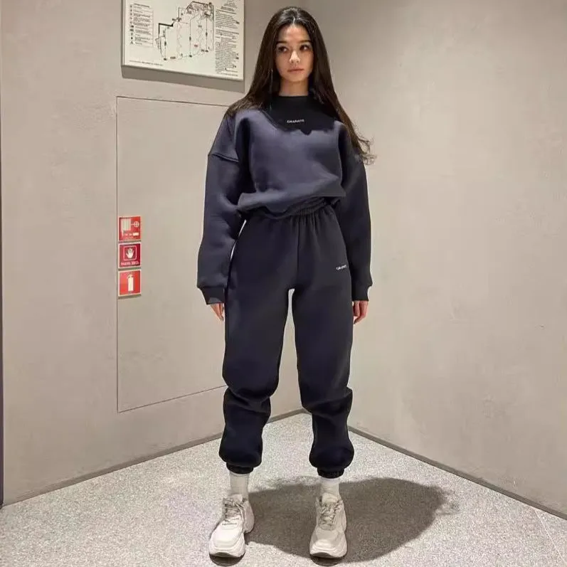 Minimalist Casual Hoodie and Jogger Pants Two-Piece Set