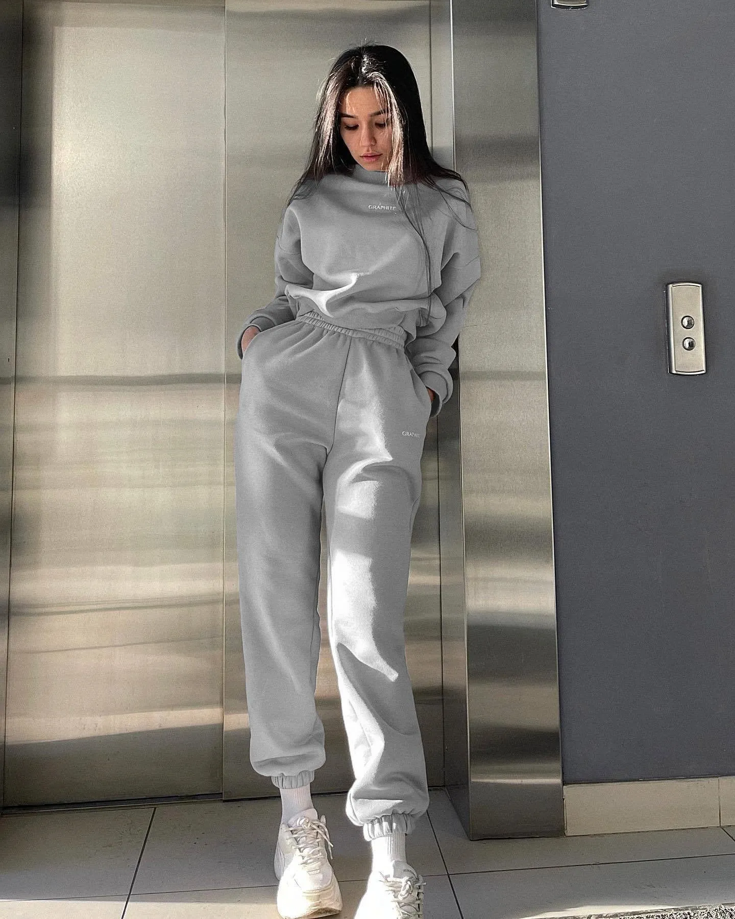 Minimalist Casual Hoodie and Jogger Pants Two-Piece Set